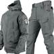 Autumn and Winter soft shell shark skin warm suit men's and women's same outdoor wear camouflage training clothes