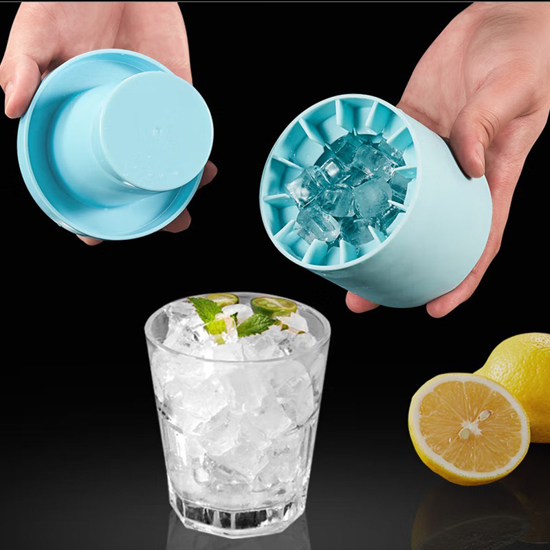 Lerton Ice Cube Film Ice Mold Ice Box Household Cylinder Silicone Ice Cube Wholesale Ice Cube Ice Box Ice Maker