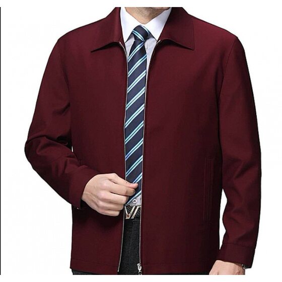 2020 Spring and Autumn Middle-aged Coat Men's Jacket Men's Coat Jacket Collar Button Men's Dad