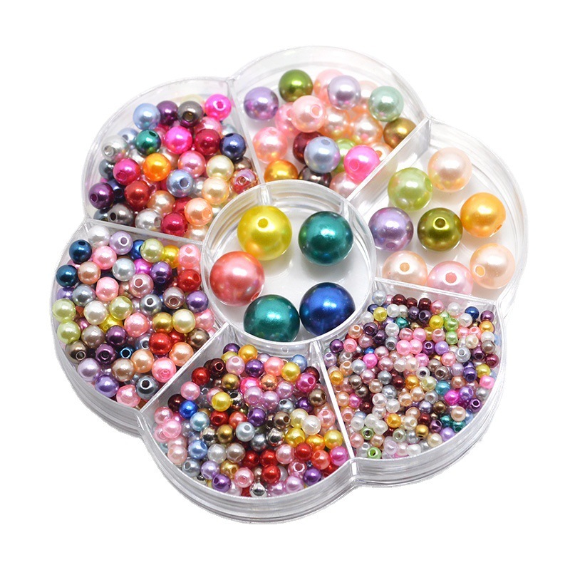 3-12mmストレート穴模造パールボール箱入りホワイトビーズdiyアクセサリーイヤリングアクセサリー子供手作りビーズ|undefined