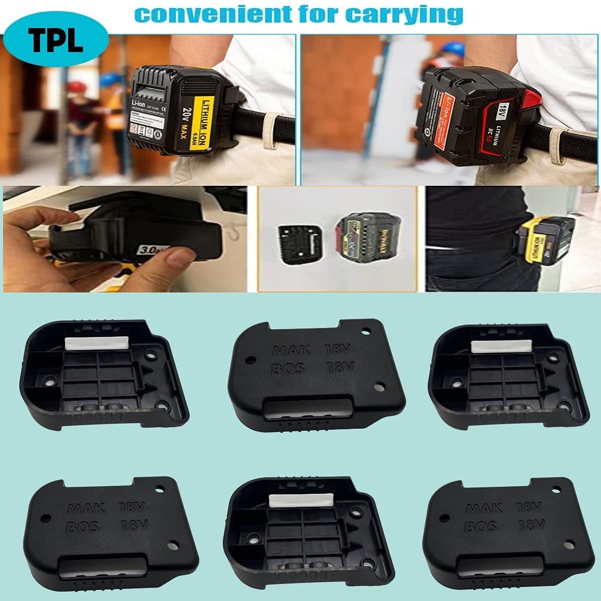 Applicable to Dr./Dewei/Makita/Mivochi/Baide 14.4 V-18V Battery Tool Belt Buckle Sheath