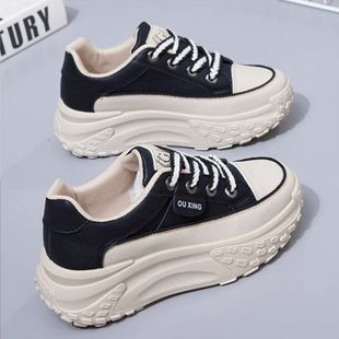 Popular thick-soled height increasing clunky shoes for women 2023 autumn women's shoes new breathable versatile color matching casual sneaker women