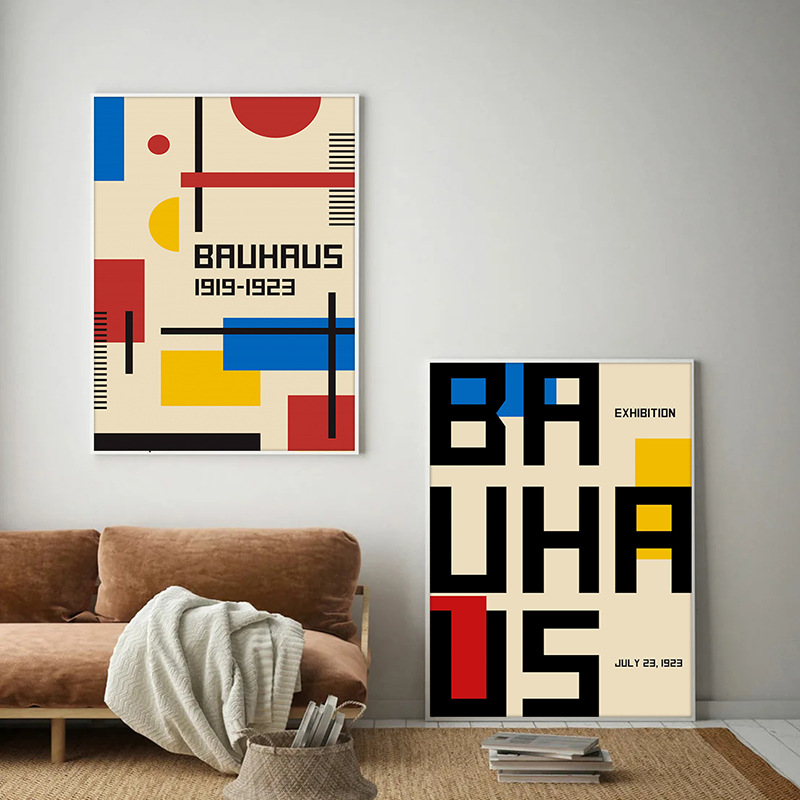 Bauhaus Living Room Niche Art Painting Core Industrial Style Home Decoration Painting Abstract Geometry Studio Bedroom Hanging Painting