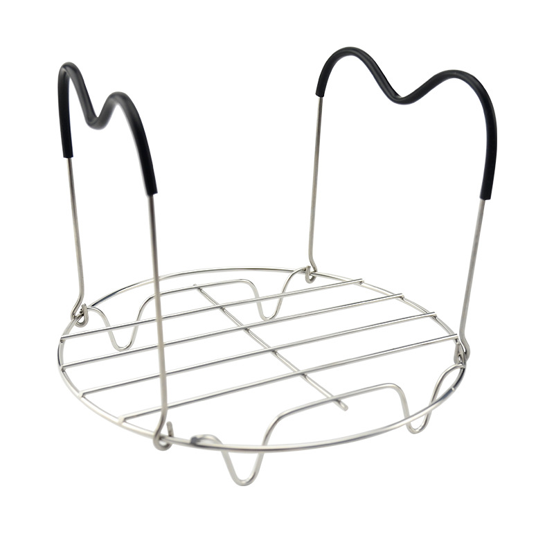Supplementary food box stainless steel with silicone handle steaming rack butterfly basket suitable for pressure cooker iron cooker steaming rack steaming cage