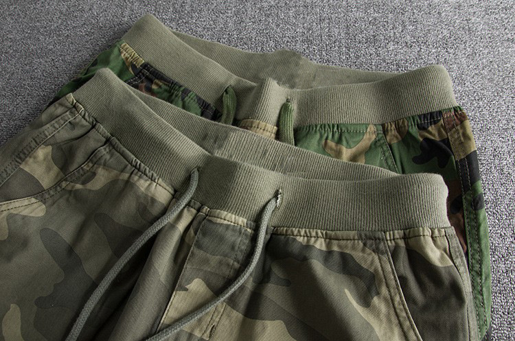 2023 Washed Distressed Cotton Distinctive Camouflage Elastic Waist Summer Foreign trade original order Men's Shorts Casual Pants
