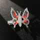 Colored beads silver butterfly