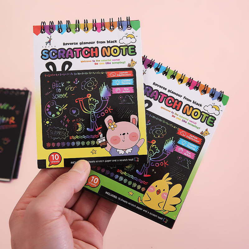 Children's colorful diy scratch painting creative graffiti scratch painting book kindergarten art scratch paper fun scratch Book Wholesale