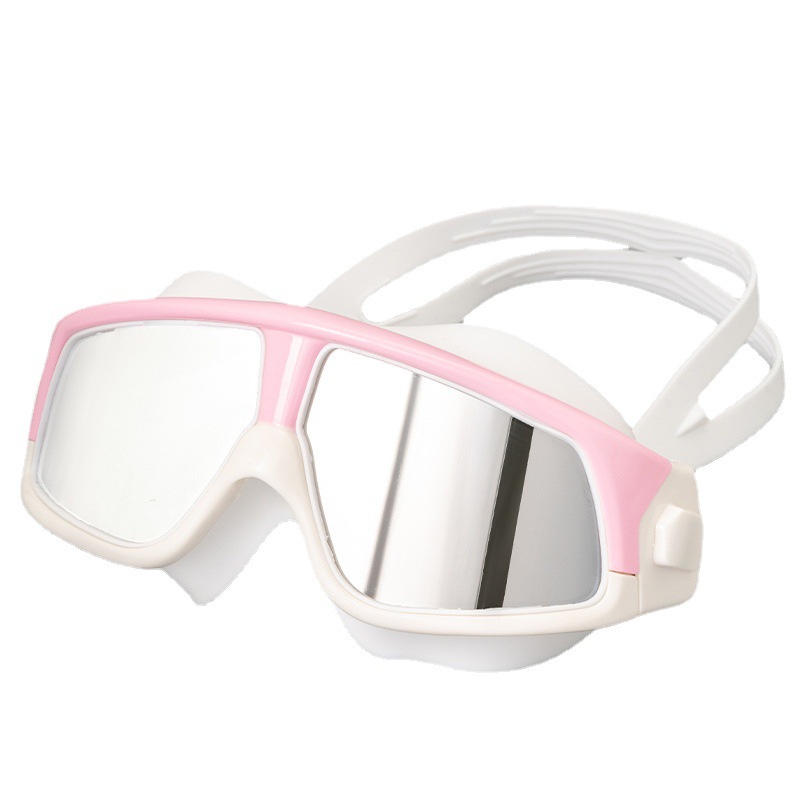 Amazon Flat Light Electroplated Anti-fog Goggles Eye-absorbing Waterproof HD Adult Unisex Large Frame Myopia Goggles