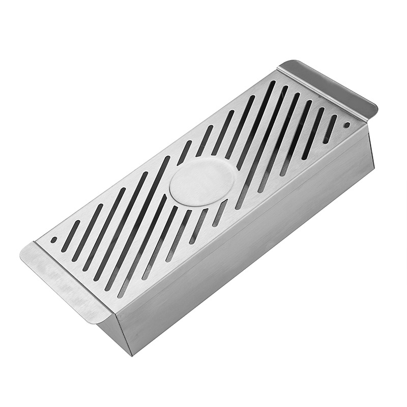Stainless steel barbecue bacon box barbecue wood chips Spice cigarette box fruit wood smoked box square bacon box barbecue utensils
