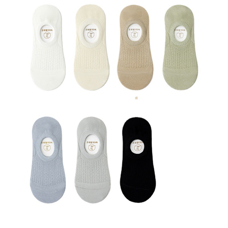 Socks Women's Summer Mesh Thin Invisible Socks Solid Color Breathable Sweat Absorbing Shallow Mouth Silicone Non-slip Socks