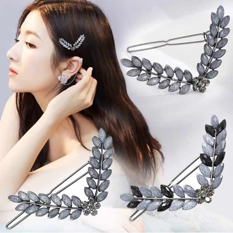 Wheat ear wings clip leaf hairpin Korean hairpin popular bangs clip supply leaves fresh new cross-border