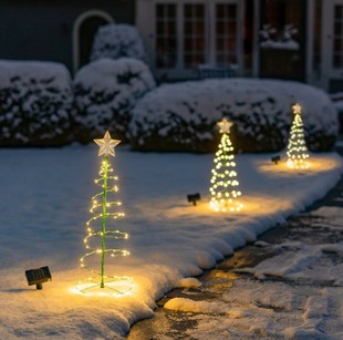 Cross-border Amazon Christmas decoration holiday dress scene layout creative new solar LED Christmas tree