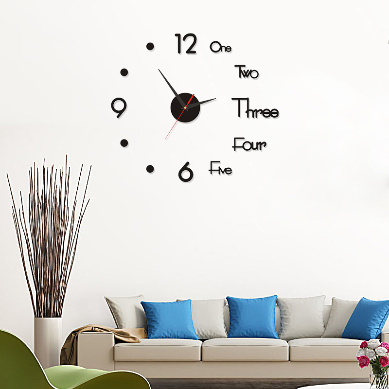 Amazon explosions creative luminous wall clock living room diy wall stickers clock mute acrylic clock manufacturers wholesale