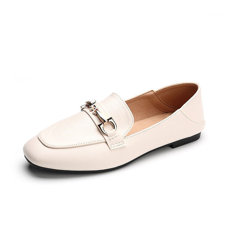Single-layer shoes women's real soft leather shoes women's slip-on flat British style casual loafers soft bottom lazy loafers