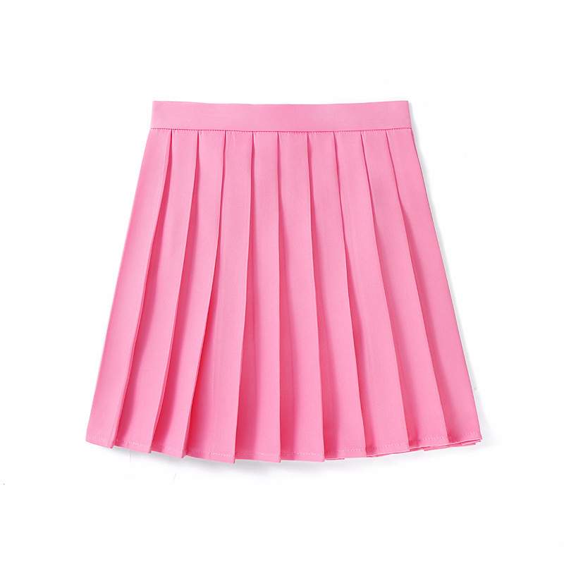Anime Women's Academic Style Skirt Fold Skirt Student Pleated Skirt High Waist Skirt Class Campus Clothing Solid Color Uniform Skirt