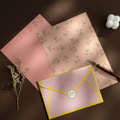 Japanese Style Cute ins Fresh Student Letterhead Envelope Set Textures Exquisite Gift Letterhead Love Letter Handwriting Paper