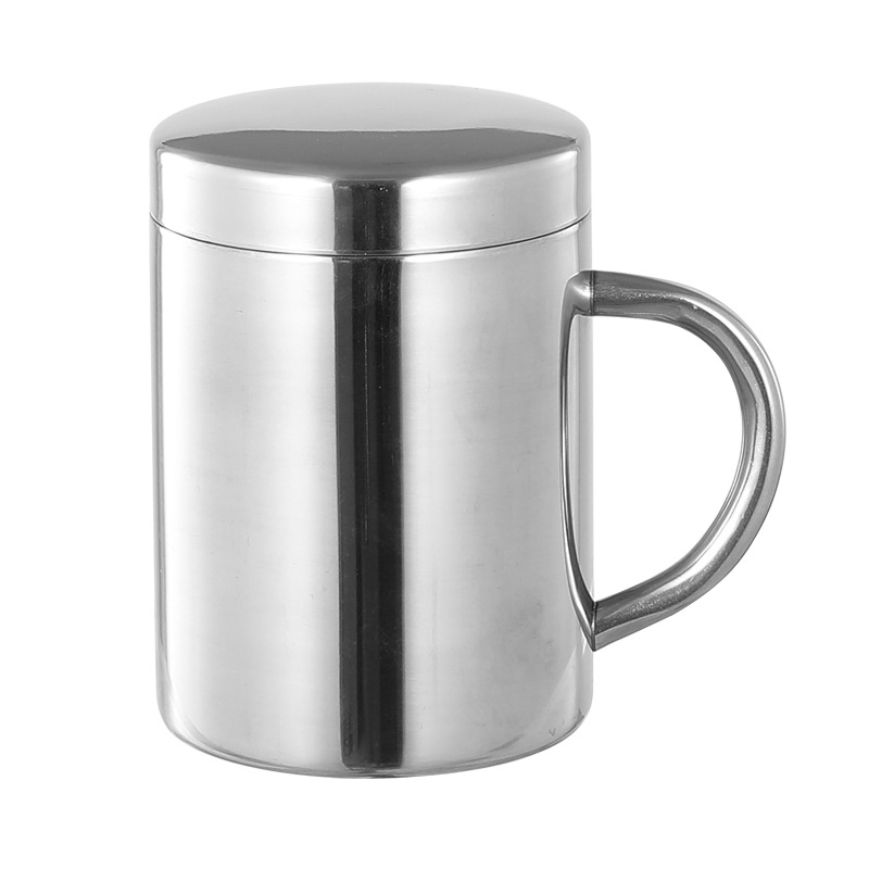 Thickened Double Layer Heat Insulated Mug 316 Stainless Steel Mug with Lid for Office Students Kindergarten Children Water Cup