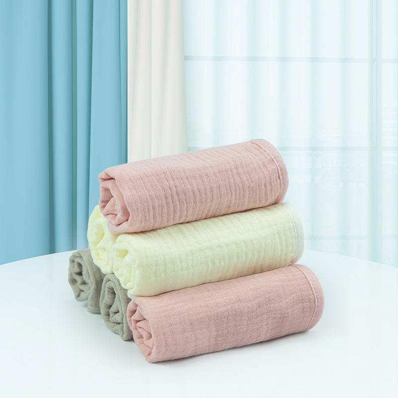 Wrinkled cloth cotton gauze square towel baby face towel 4 25*25 kindergarten mouth towel baby saliva towel
