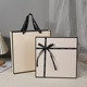 Beige bow gift box gift bag; The outer size of the gift box is 35.5*25.5*5.5cm