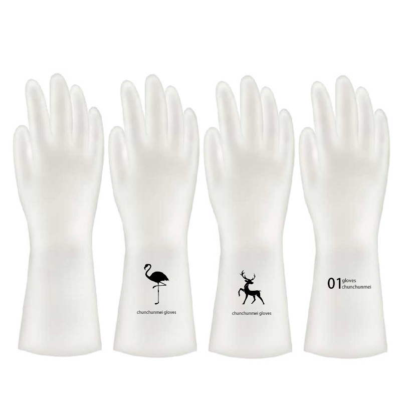 Dishwashing Gloves Women's Waterproof Rubber Latex Thin Kitchen Household Laundry Clothes Rubber Plastic Cleaning Household