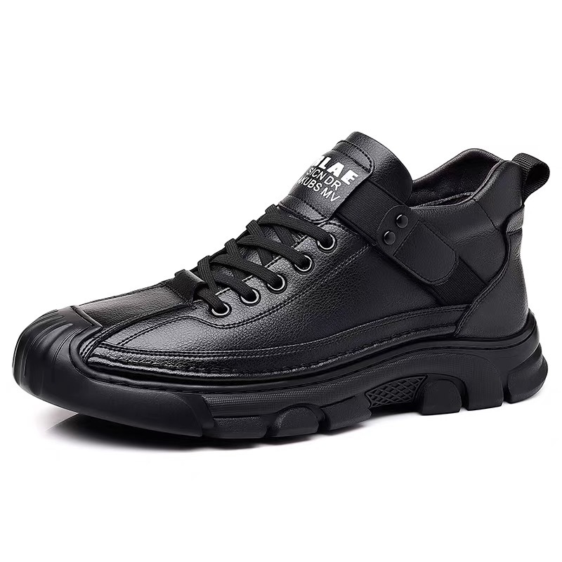 2023 autumn and winter new men's casual leather shoes high-top shoes men's handmade online retro trendy overalls boots men 6605