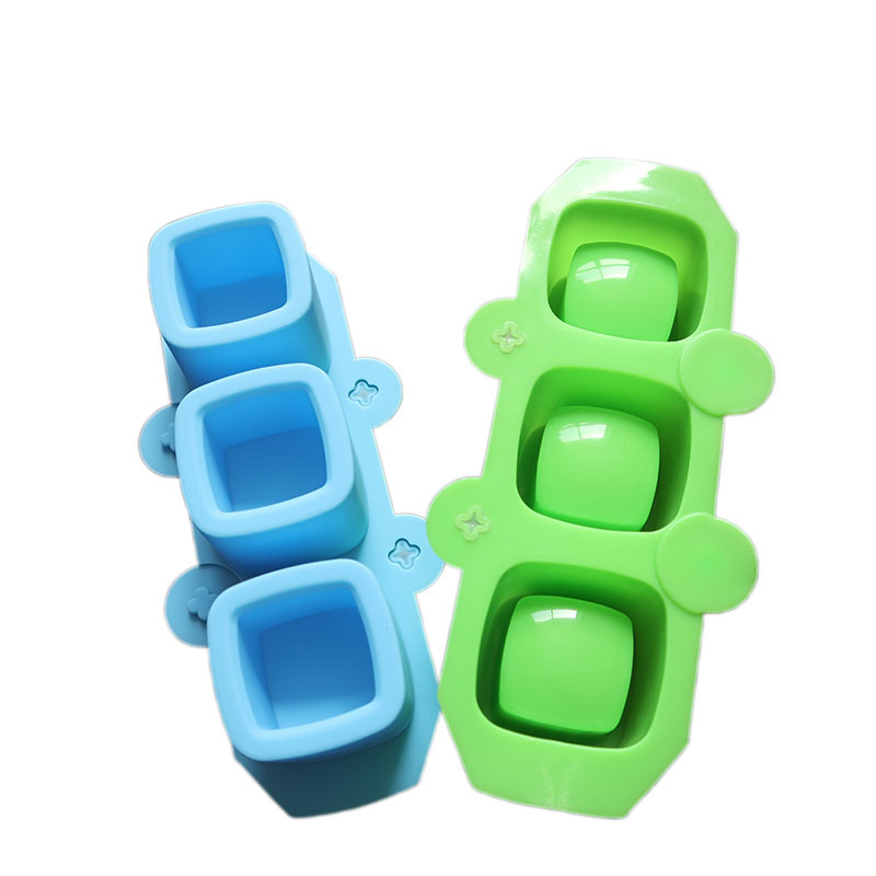 Cross-border exclusive for 3-piece silicone square ice Cup cocktail silicone ice cube tasteless fleshy flowerpot plaster mold
