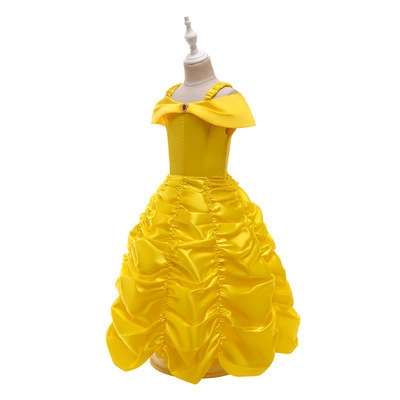 Halloween Yellow Belle Princess Dress Girl's Dress Summer Ice and Snow Princess Dress Beauty and the Beast Children's Dress