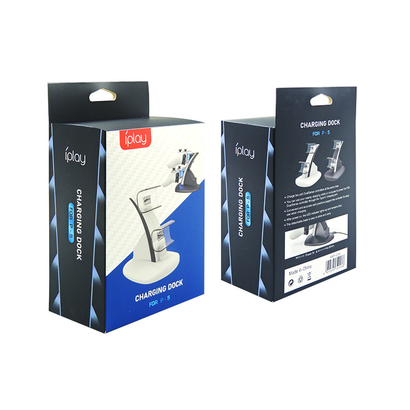 PS5 wireless handle double seat charger PS5 aircraft charger with blue light indicator PS5 game handle seat charger