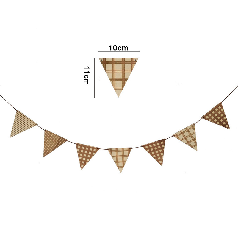 木质三角拉旗串旗横幅生日派对挂牌儿童宝宝房间装饰摄影道具