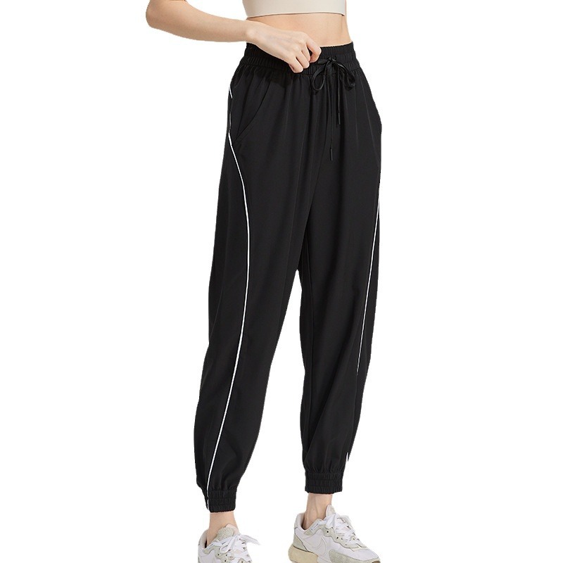New sports trousers women's loose casual slimming breathable fitness pants drawstring ankle-tied running quick-drying yoga trousers