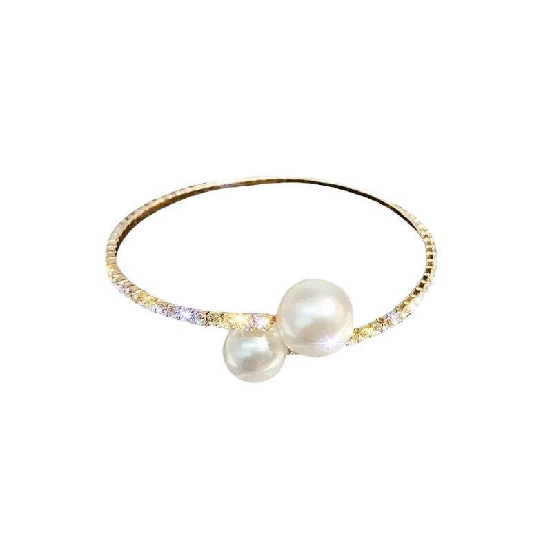 Distinctive choker Neck Strap Clavicle Chain Women's Full Diamond Size Pearl Open Collar Women's Japanese and Korean Style Cyber Popular Short Necklace