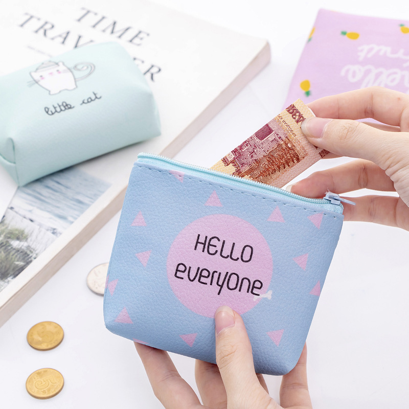 Cute cartoon coin purse pu multi-functional coin key storage bag cross-border hot selling logo printing