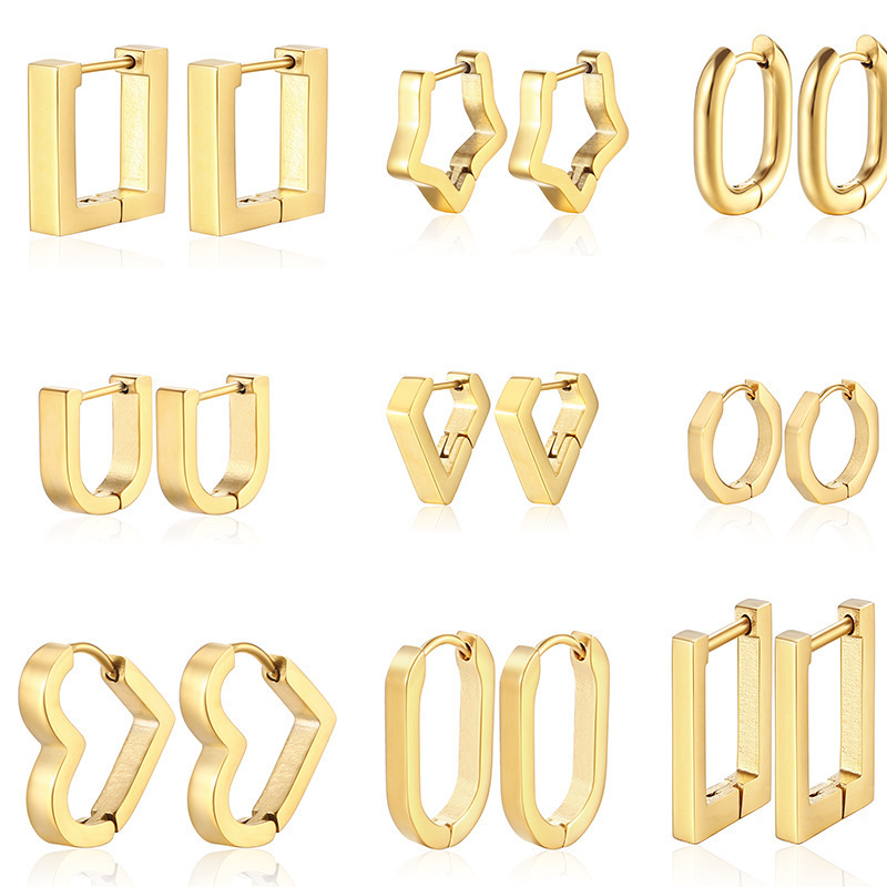 Stainless steel earrings European and American geometric personality Jewelry earrings cold wind wholesale earrings cross-border explosive simple