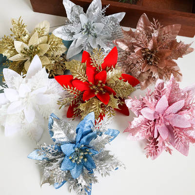 Christmas decorations artificial onion cloth flocking cloth sprinkling powder Christmas flower Christmas tree decoration Christmas garland accessories