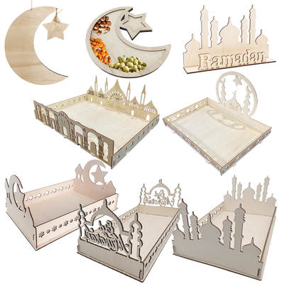 Lent Tray Wooden Storage Box Decorative Ornaments Southeast Asia Moon Festival Home Snacks Fruit Storage Tray Wooden Tray