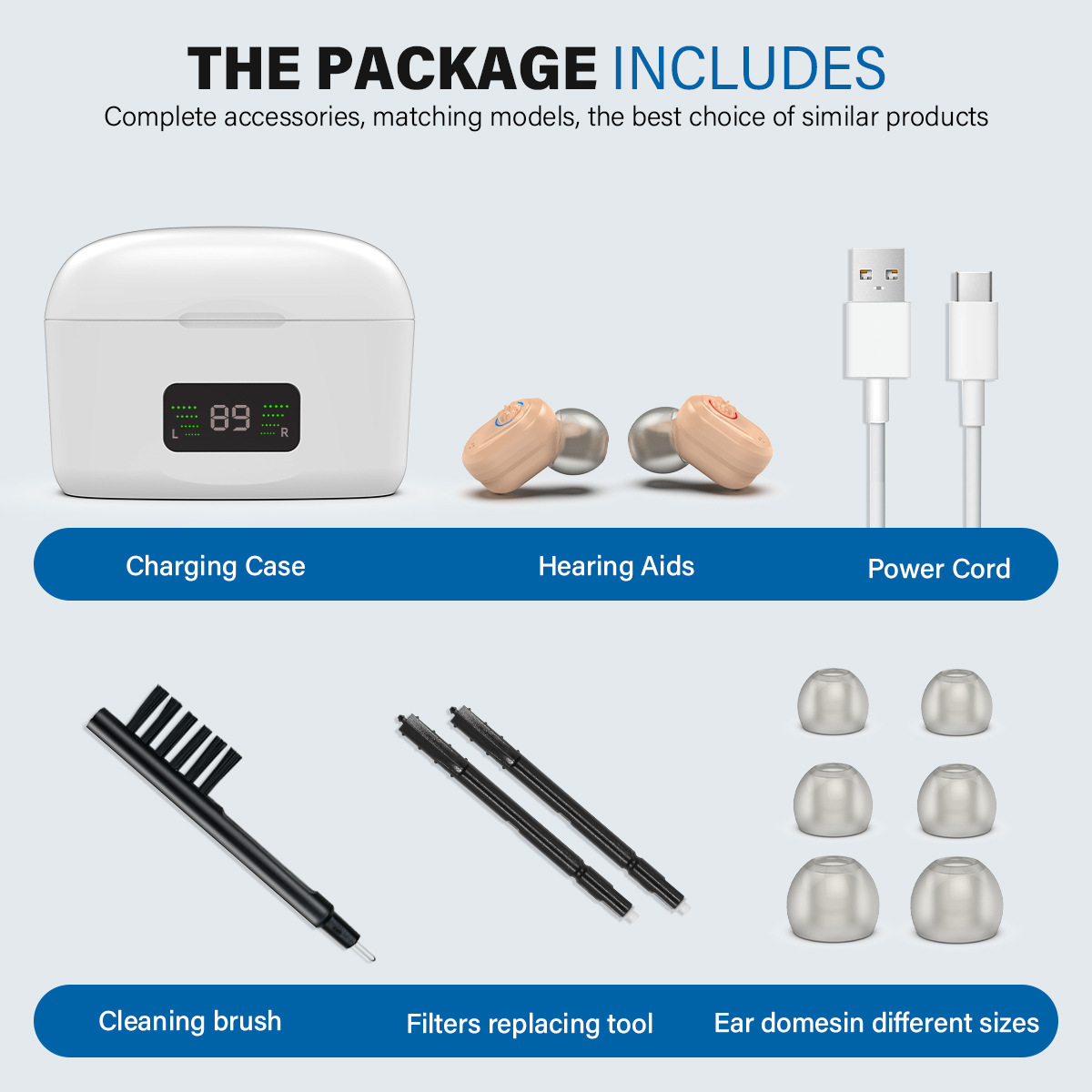 Cross-border supply of new TWS in-ear digital display charging warehouse digital hearing aid sound amplifier English wholesale
