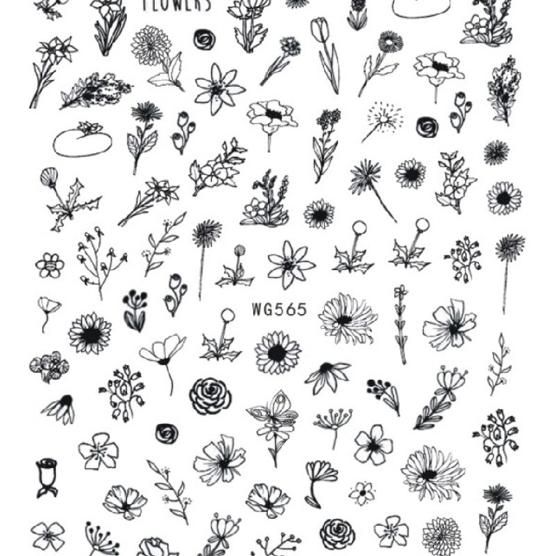 Spring Flowers and Nail Stickers Cross-border E-commerce Nail Flowers Spring Flowers and Nail Stickers WG563-580