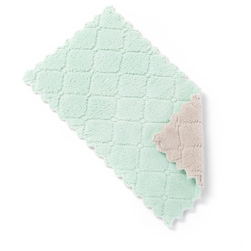 Dish cloth double-sided two-color pan dish towel kitchen oil-free lint-free optional color cloth thickened scouring pad
