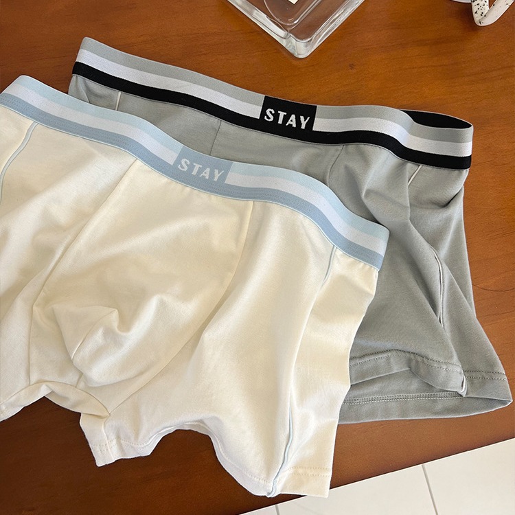 Guangzhou Leying Sports Simple Men's Underwear 80 Regenerated Fiber Cotton Breathable Sweat-Absorbing Four-Corner Boys' Boxers
