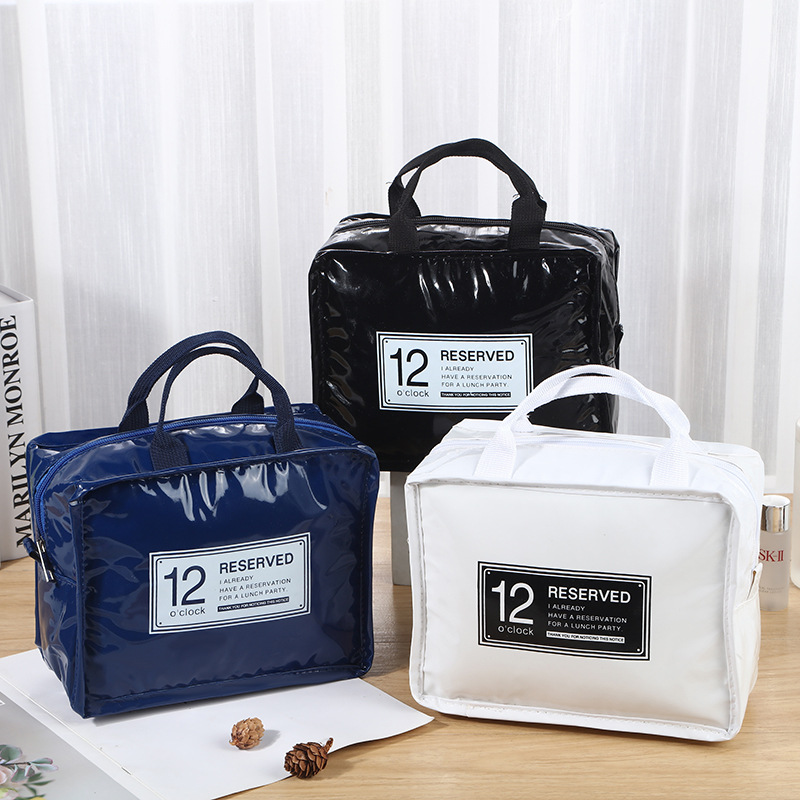 Spot Outdoor Multi-purpose Storage Bag Picnic Bag Waterproof Mirror Leather Cosmetic Bag Lunch Insulation Storage Bag