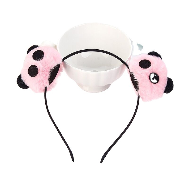 Travel Memorial Panda Hairband Plush Panda Hairpin Cartoon Cute Wash Face Headwear Panda Base Wholesale