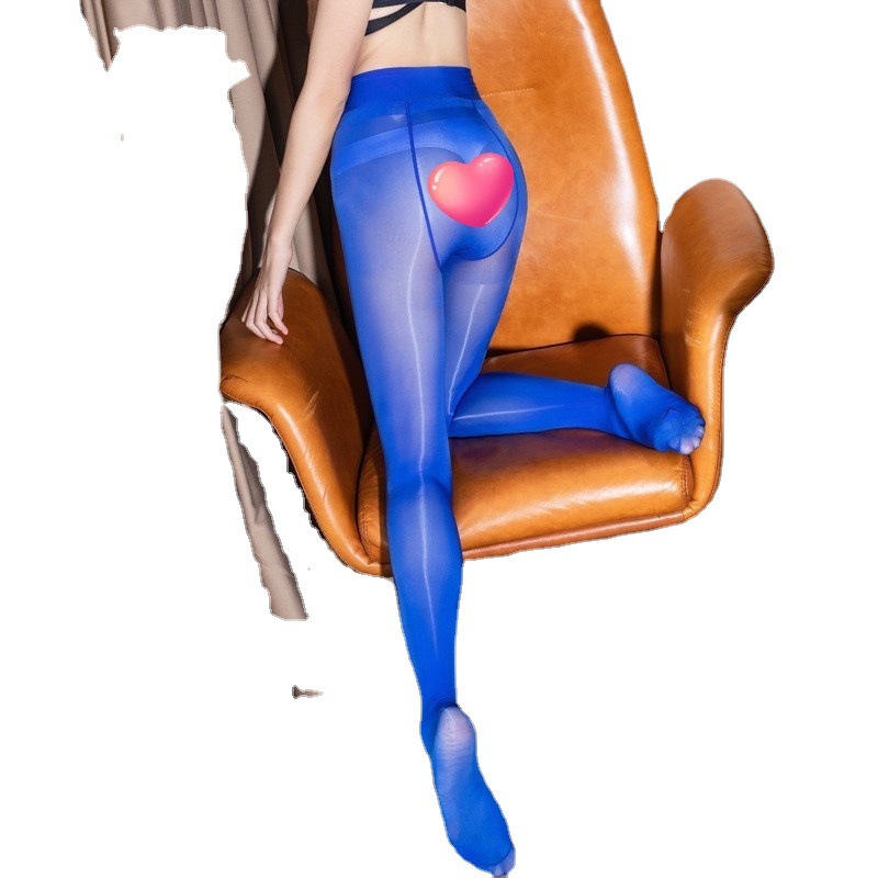 8d ultra-thin large crotch horse oil socks oil bright sexy pants toe transparent open pantyhose