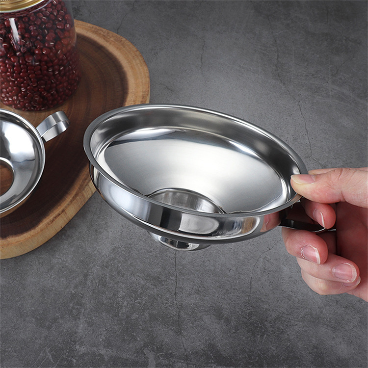 Factory Direct Supply Stainless Steel Wide-mouth Funnel Tapered Narrow-mouth Funnel Filterable Wine Leakage Oil Leakage Bottling Tool