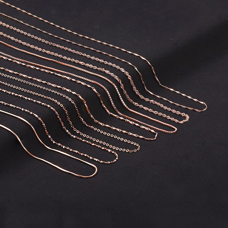 New concept s925 sterling silver with chain melon seed chain Box o-shaped water wave clavicle chain ingot baby's breath star snake bone necklace