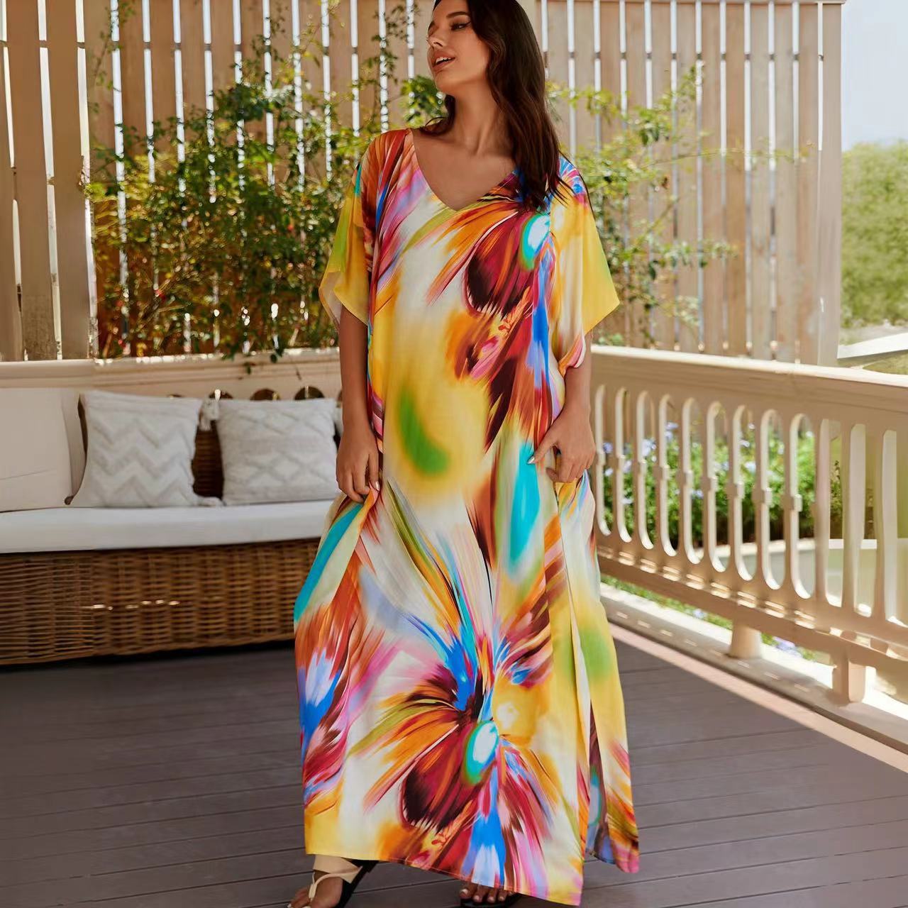 2024 cross-border European and American new beach blouse seaside vacation bikini swimsuit women's outdoor hot spring blouse
