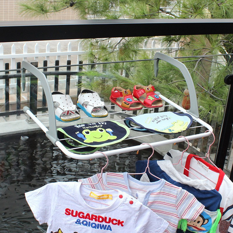 Thickened stainless steel balcony towel rack socks storage supplies foldable radiator hanging treasure clothes hanging treasure
