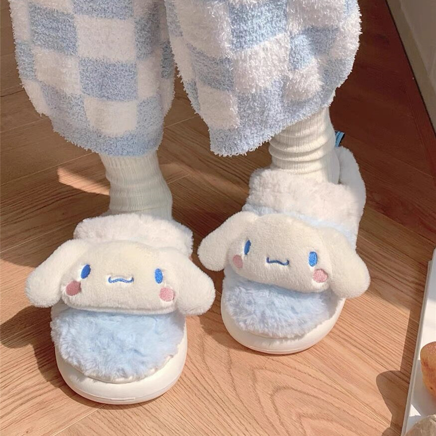 Girl's heart popular Yugui dog cotton slippers ins autumn and winter cotton slippers female niche student dormitory cute non-slip cotton slippers