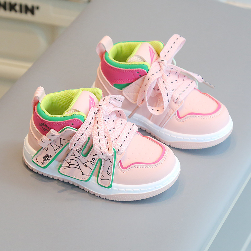 Children's sneaker spring boys' casual sneakers high-top trendy girls' online red shoes soft bottom baby shoes