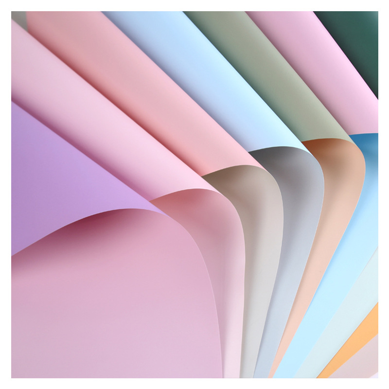Solid color flower wrapping paper Han Xuan double-sided two-color waterproof wrapping paper gift bouquet packaging material Ouya paper
