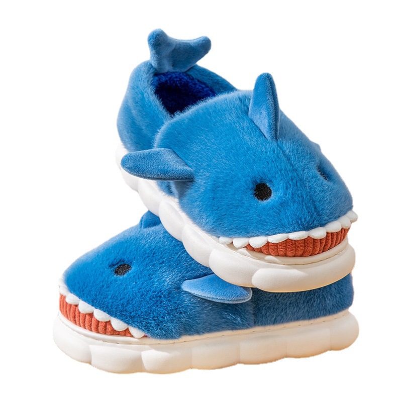 Хлопковые тапочки оптом, женские зимние сетчатые сумки Red Shark Fish с верхней одеждой, домашняя верхняя одежда, теплые Нескользящие плюшевые тапочки для мужчин